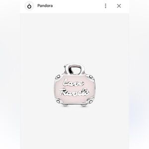 Pandora pink suitcase/ bag charm: “love travels”